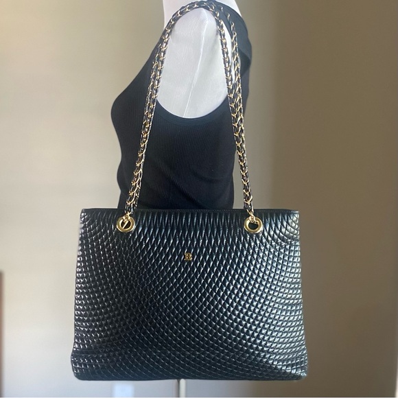 Bally Quilted Matelasse Leather Chain Shoulder Tote - Picture 13 of 13